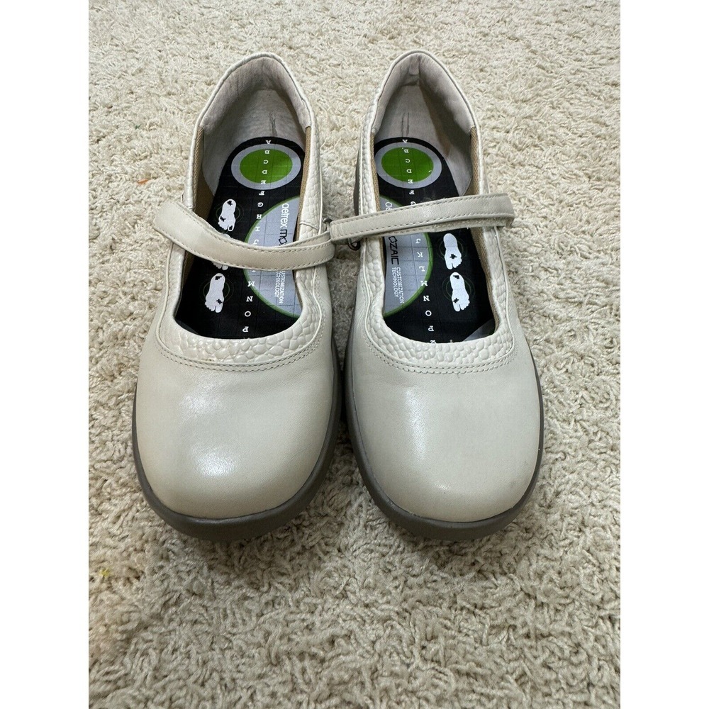 Aetrex Essence E363W Julia Mary Jane Ivory‎ Comfort Shoes Size 9W Orthopedic